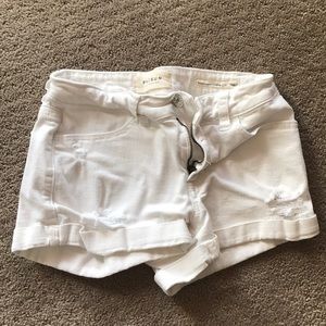 White jean shorts